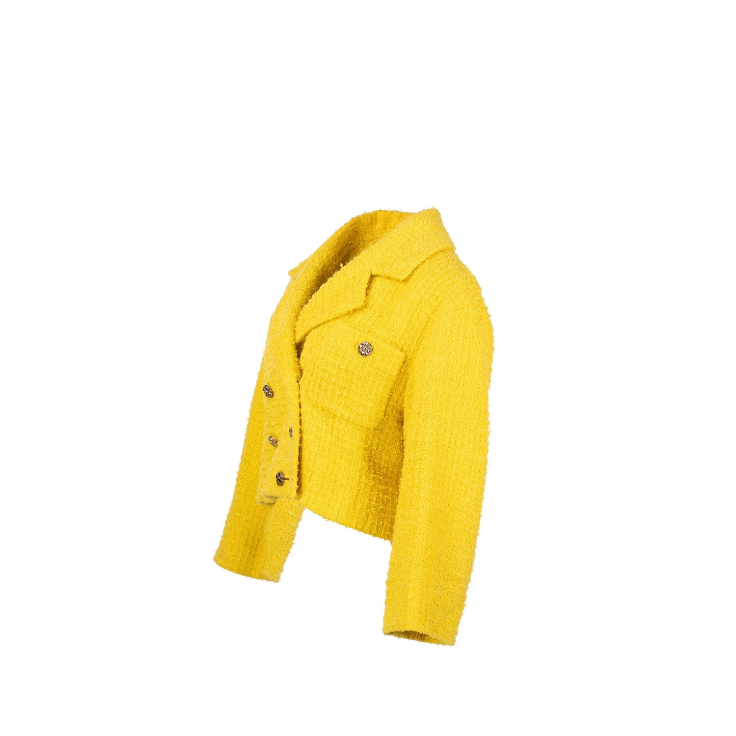 Chanel Size 40 22S Tweed Jacket Yellow