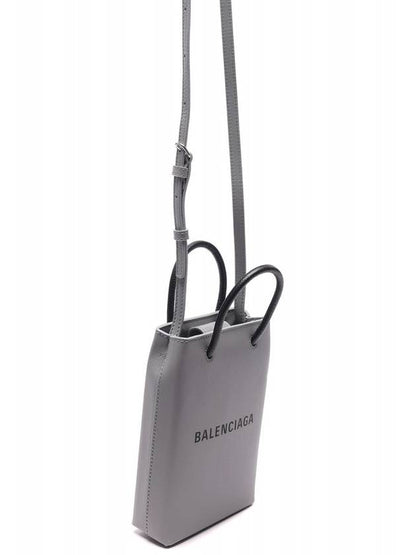 Luxury Balenciaga Trending 2025 Logo Print Phone Holder Small Cross Bag Grey