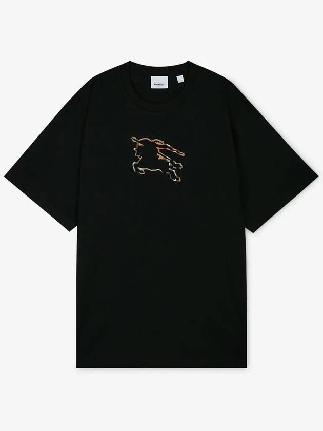 Luxury Burberry Equestrian Night Print Short Sleeve T-Shirt Black
