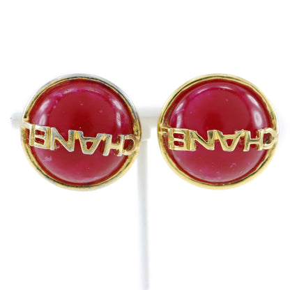 CHANEL Earring Plated Gold Red/gold Women