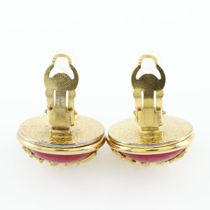 CHANEL Earring Plated Gold Red/gold Women