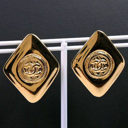 CHANEL Earring Plated Gold gold COCO Mark Women