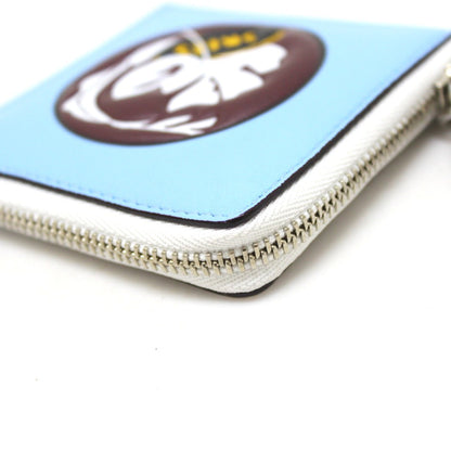Dior Coin case leather Light blue DIORISSIMO Coin Pocket Women