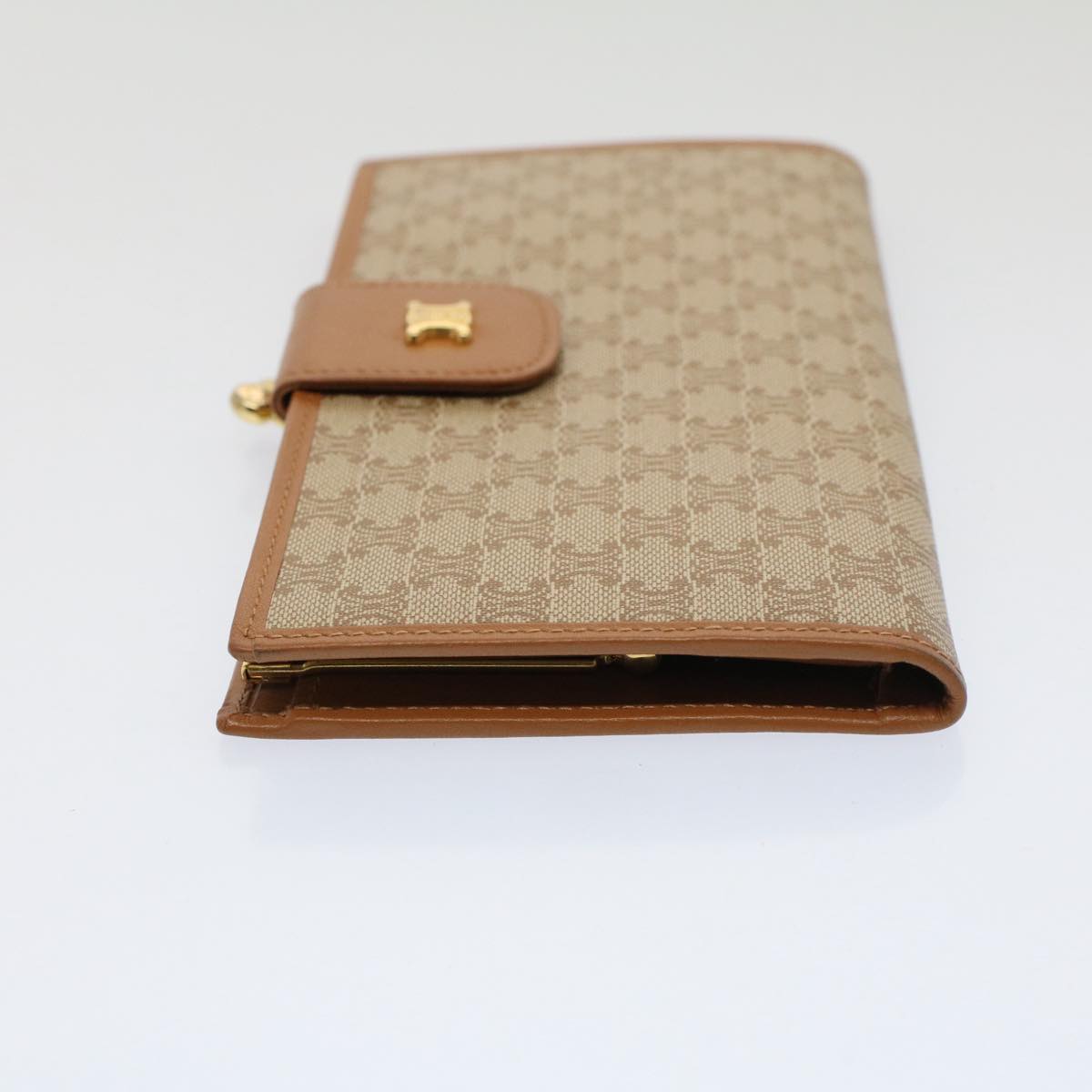 Luxury CELINE Macadam Canvas Long Wallet Beige  51307