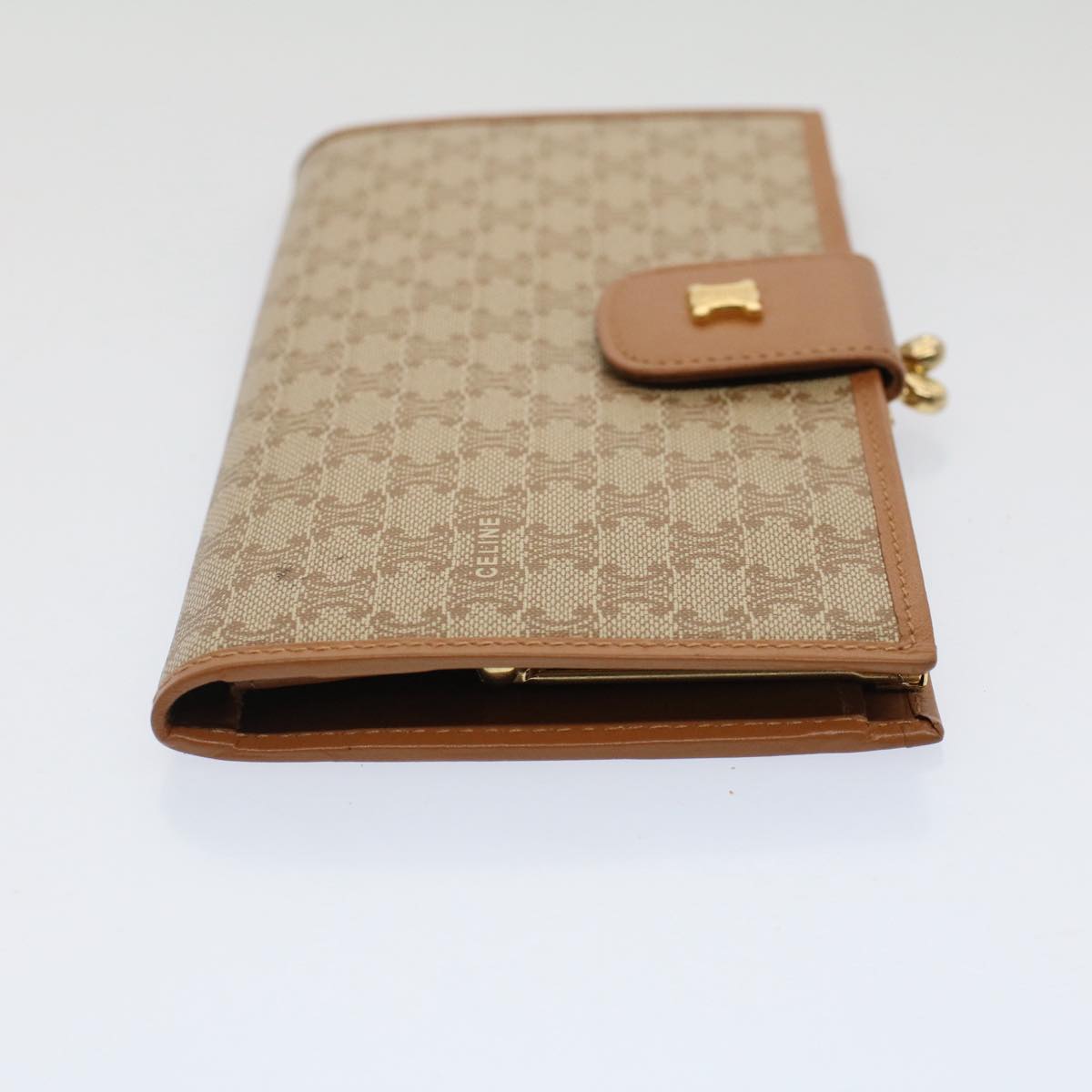 Luxury CELINE Macadam Canvas Long Wallet Beige  51307