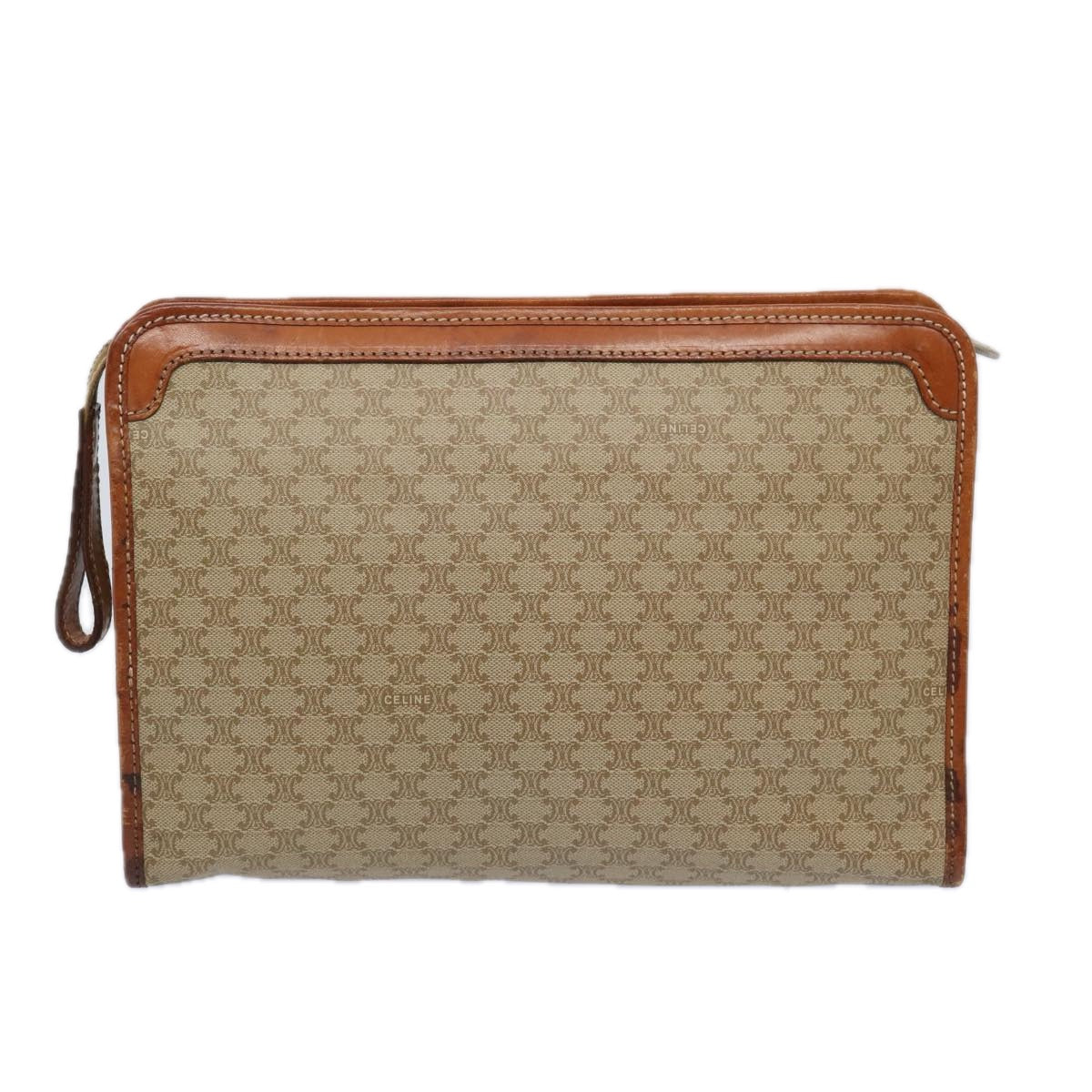 Luxury CELINE Macadam Canvas Clutch Bag Beige  51311