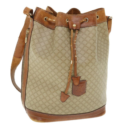 Luxury CELINE Macadam Canvas Shoulder Bag Beige  51313