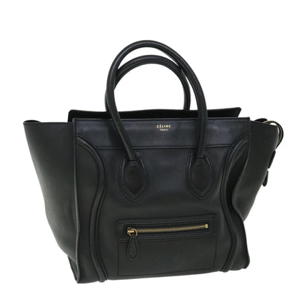 Luxury CELINE Luggage Mini Hand Bag Leather Black  51427