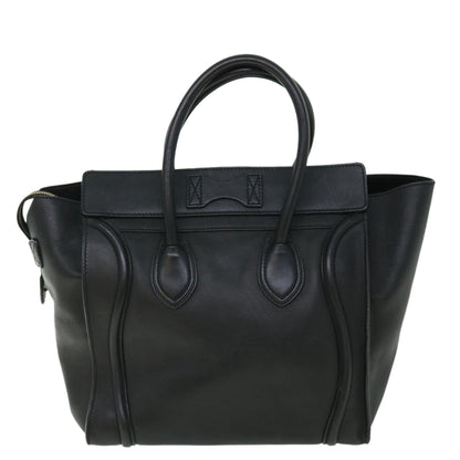 Luxury CELINE Luggage Mini Hand Bag Leather Black  51427