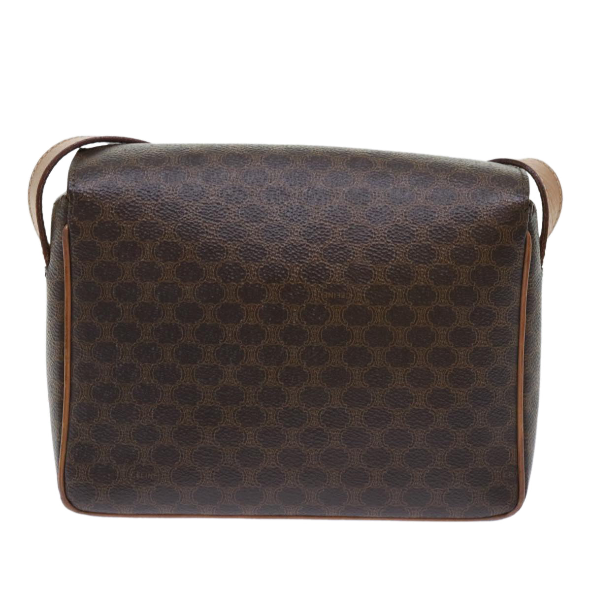 Luxury CELINE Macadam Canvas Shoulder Bag PVC Leather Brown  51453