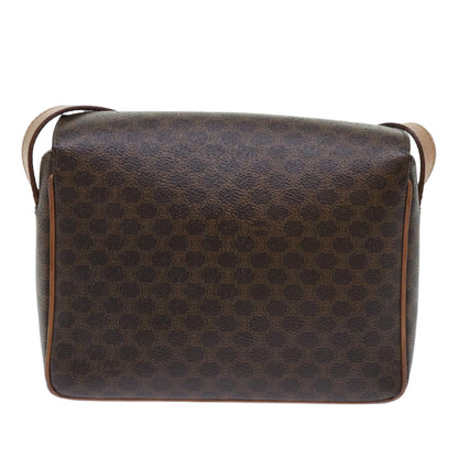 Luxury CELINE Macadam Canvas Shoulder Bag PVC Leather Brown  51453