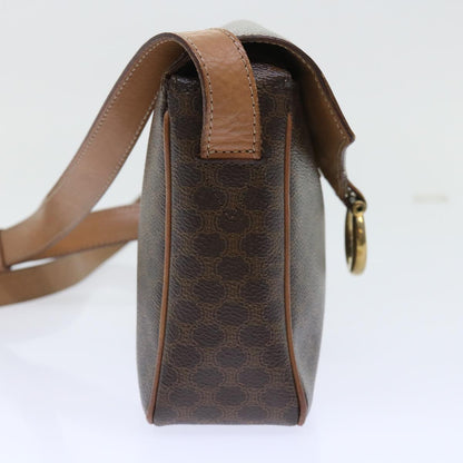 Luxury CELINE Macadam Canvas Shoulder Bag PVC Leather Brown  51453