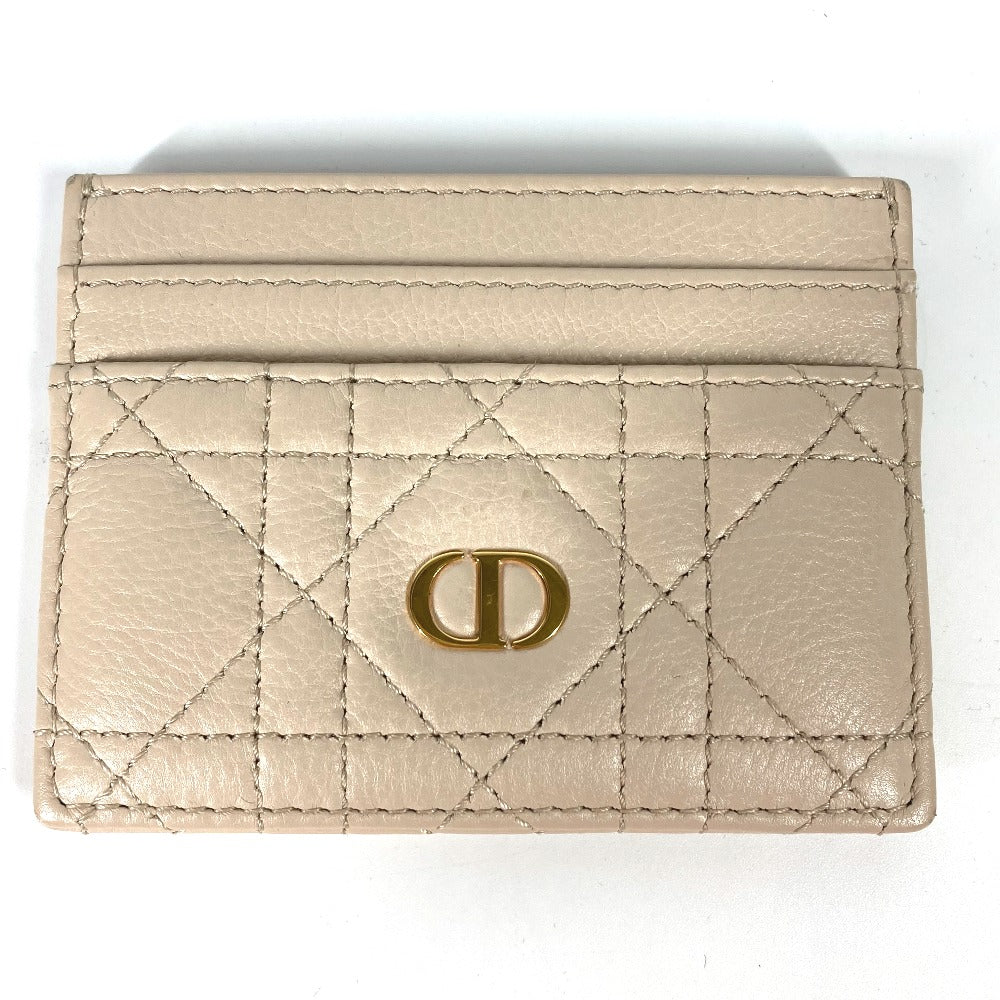Dior Card Case leather beige Canage CARO Women