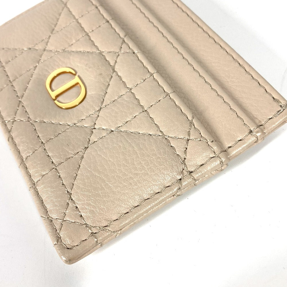 Dior Card Case leather beige Canage CARO Women