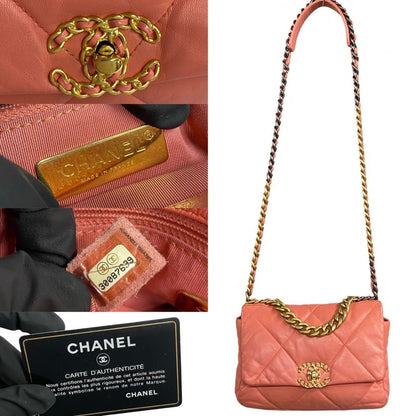 CHANEL Shoulder Bag lambskin pink COCO Mark Matrasse chanel 19 Women
