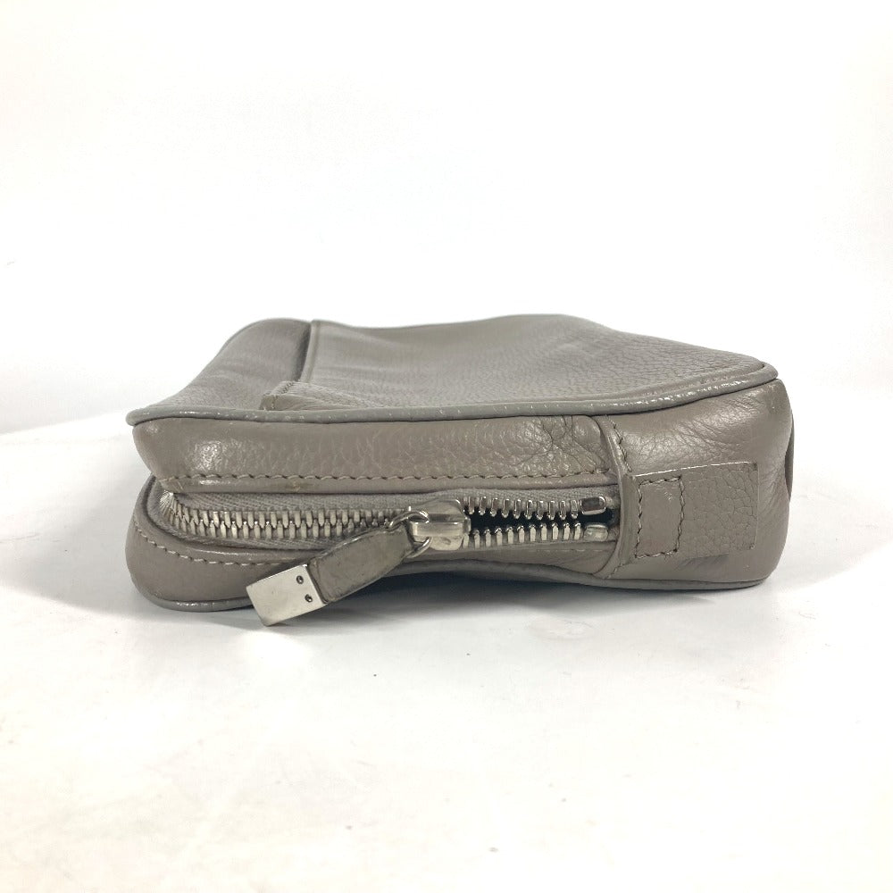 Dior business bag leather gray Pouch logo mens