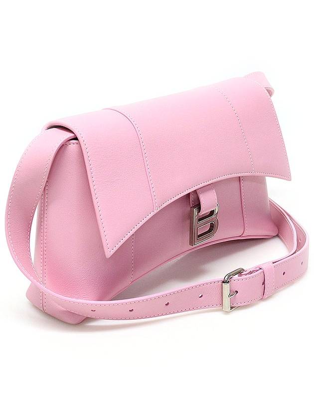 Luxury Balenciaga Trending 2025 671355 Candy Pink Supple Calfskin Hourglass Downtown XS Small Shoulder Bag