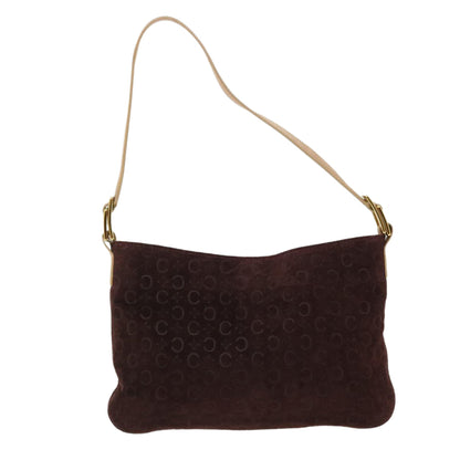 Luxury CELINE C Macadam Canvas Shoulder Bag Wine Red  51976