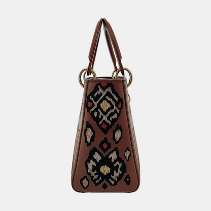 Lady Dior Medium K11 Original Masters Brown Floral Carved Calfskin