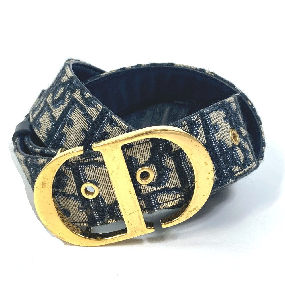 Dior belt Jacquard Navy oblique saddle Women 70
