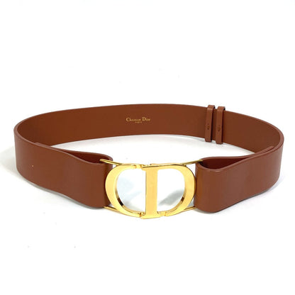 Dior belt leather Brown CD logo SADDLE saddle Women 70