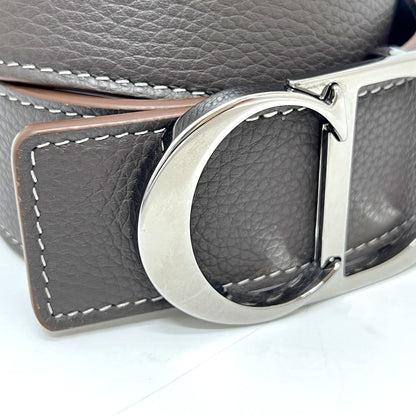 Dior belt leather Brown CD logo buckle 95/38