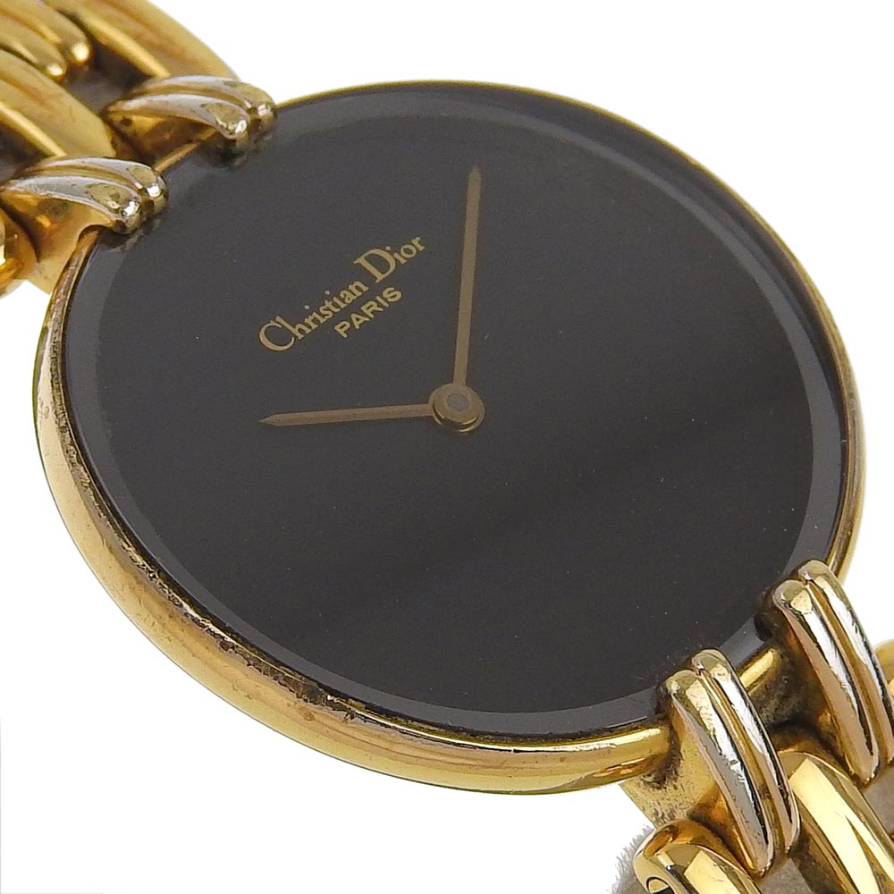 Christian Dior Watches Quartz 46.154.3 Plated Gold black Bagira black dial Women