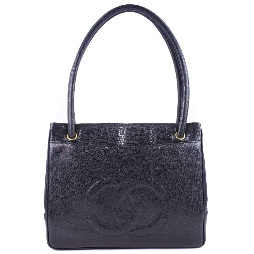 CHANEL Tote Bag Caviar skin black Women