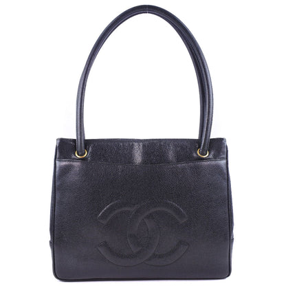 CHANEL Tote Bag Caviar skin black Women