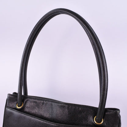 CHANEL Tote Bag Caviar skin black Women