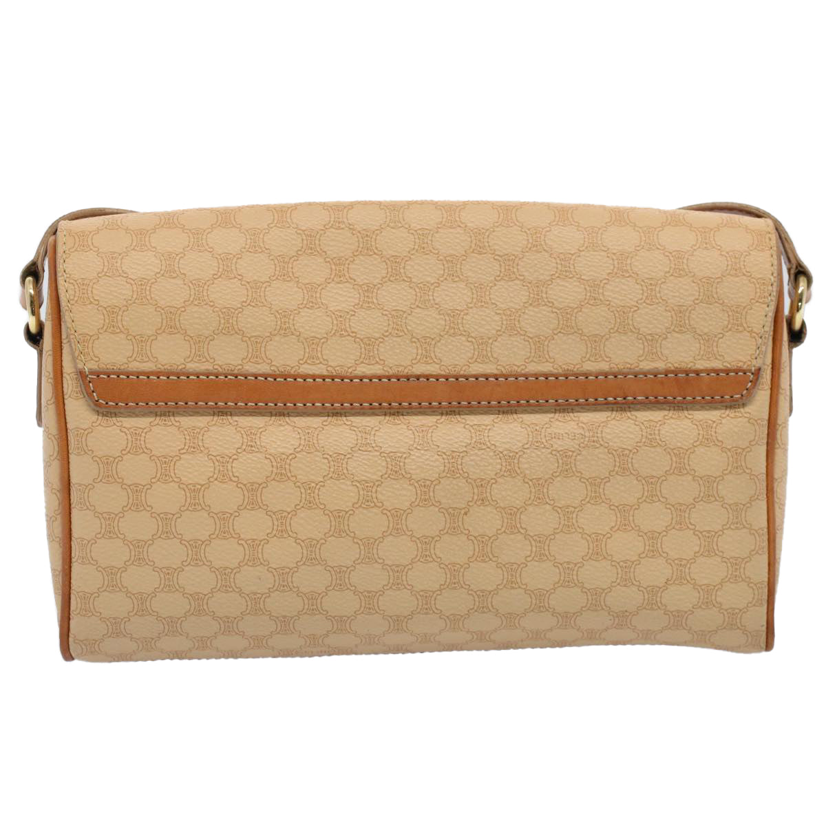 Luxury CELINE Macadam Canvas Shoulder Bag PVC Leather Beige  52441