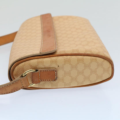 Luxury CELINE Macadam Canvas Shoulder Bag PVC Leather Beige  52441