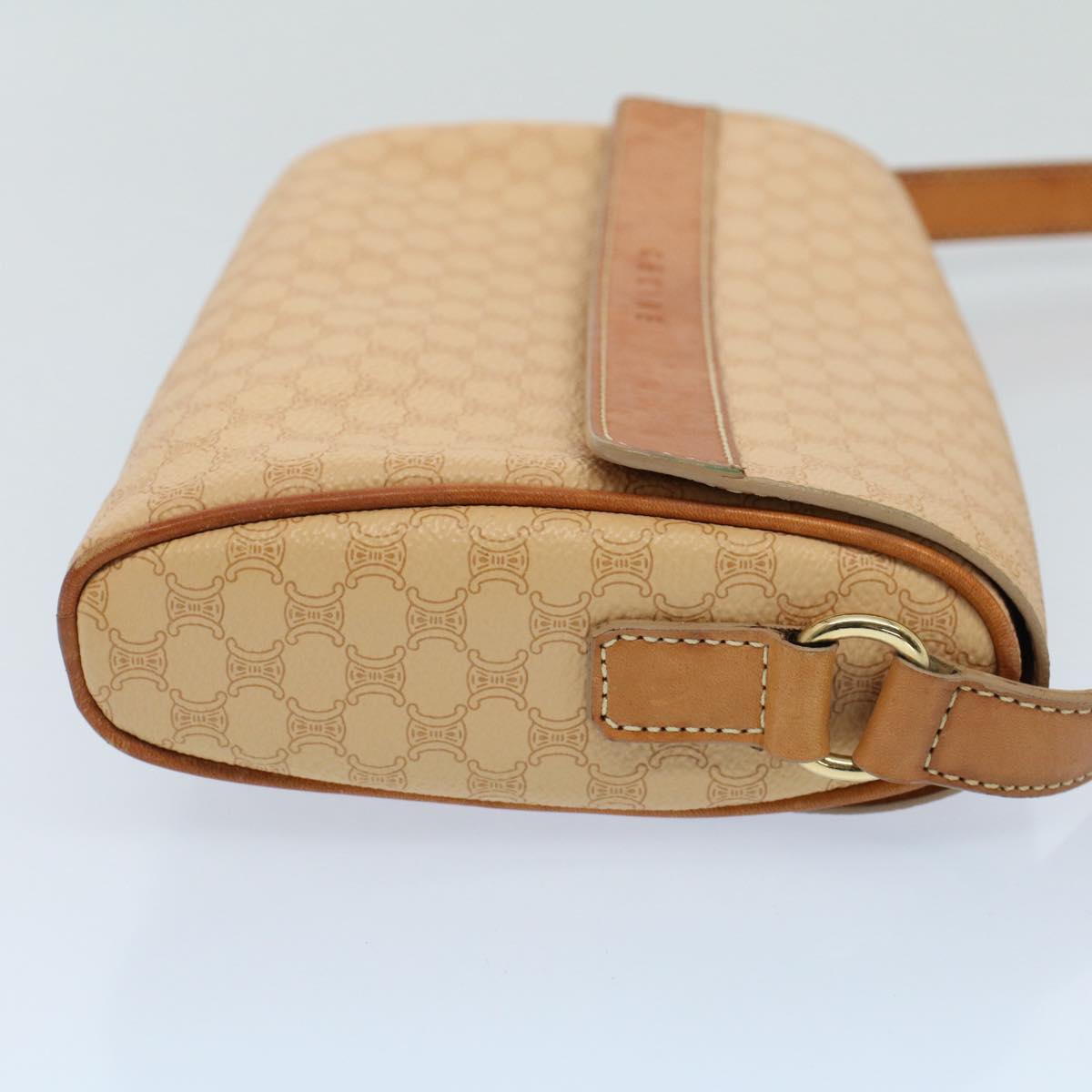 Luxury CELINE Macadam Canvas Shoulder Bag PVC Leather Beige  52441