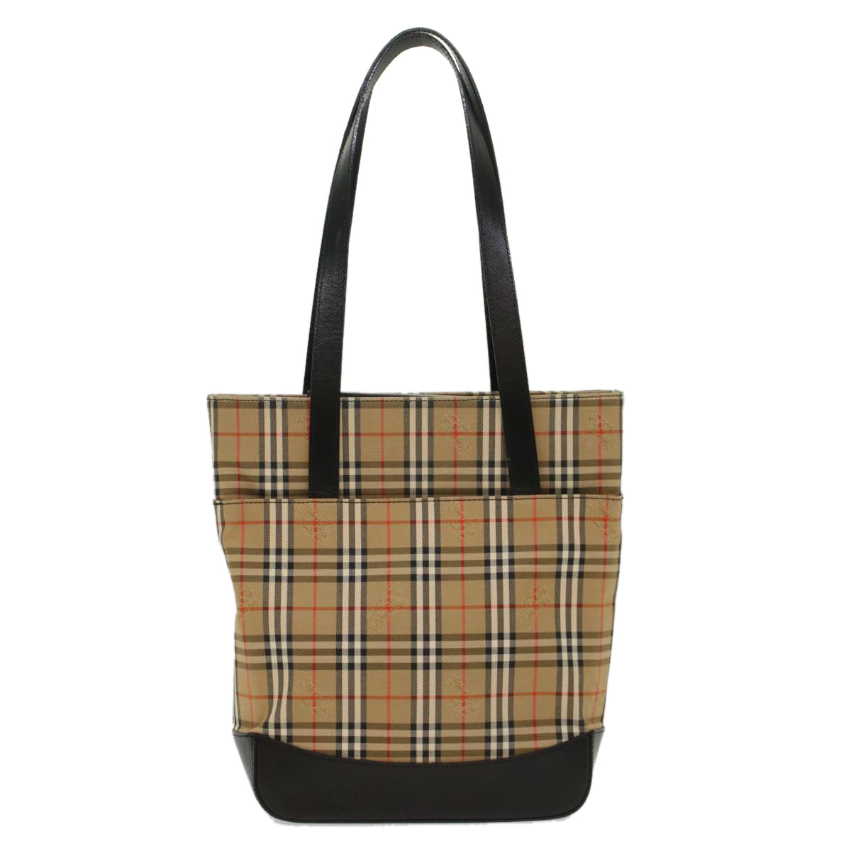 Luxury BurberrySs Nova Check Shoulder Bag Nylon Leather Beige Auth 52494