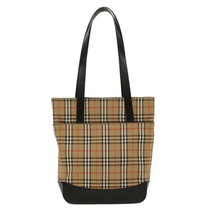 Luxury BurberrySs Nova Check Shoulder Bag Nylon Leather Beige Auth 52494
