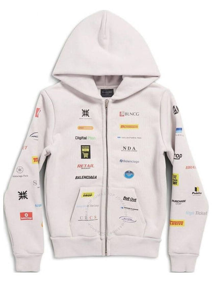 Luxury Balenciaga Trending 2025 Business English Zip-Up Hoodie Offwhite