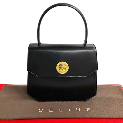 CELINE Handbag leather black Star Ball Circle Metal Women