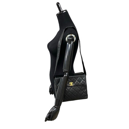 CHANEL Shoulder Bag Matt caviar skin black COCO Mark Caviar skin Matrasse Women