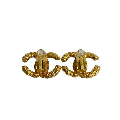 CHANEL Earring Gold Plated gold COCO Mark Women