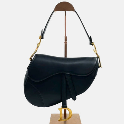 Dior Saddle 2018 Medium Smooth Calfskin Leather Bag Black