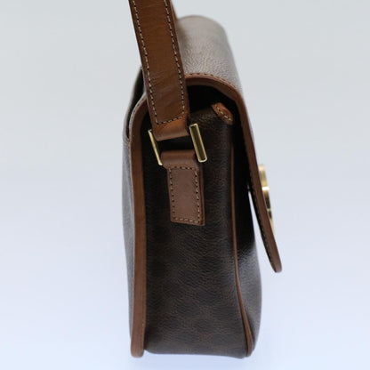 Luxury CELINE Macadam Canvas Shoulder Bag PVC Leather Brown  53391