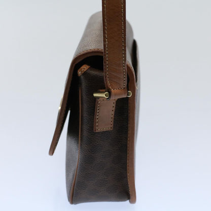 Luxury CELINE Macadam Canvas Shoulder Bag PVC Leather Brown  53391
