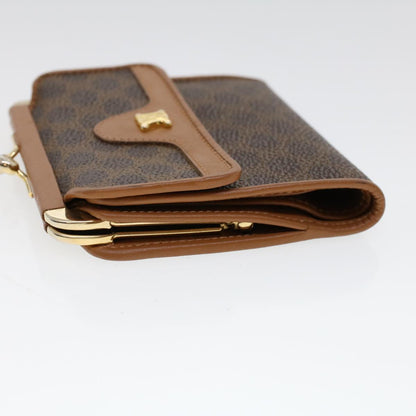 Luxury CELINE Macadam Canvas Gamaguchi Wallet PVC Leather Brown  53477