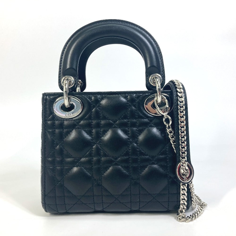 Dior Shoulder Bag leather black Lady Dior Cannage Mini