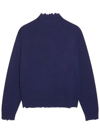 Luxury Balenciaga Trending 2025 B Logo Knit Top Navy