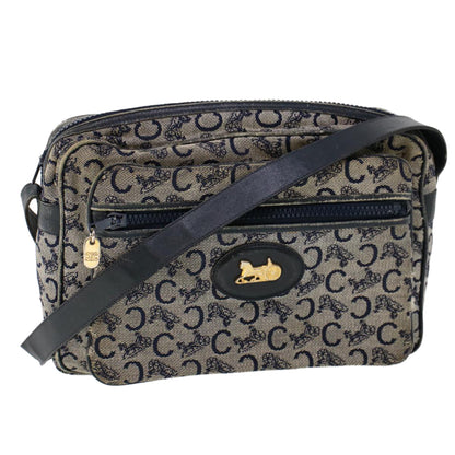 Luxury CELINE C Macadam Canvas Shoulder Bag Navy  53733