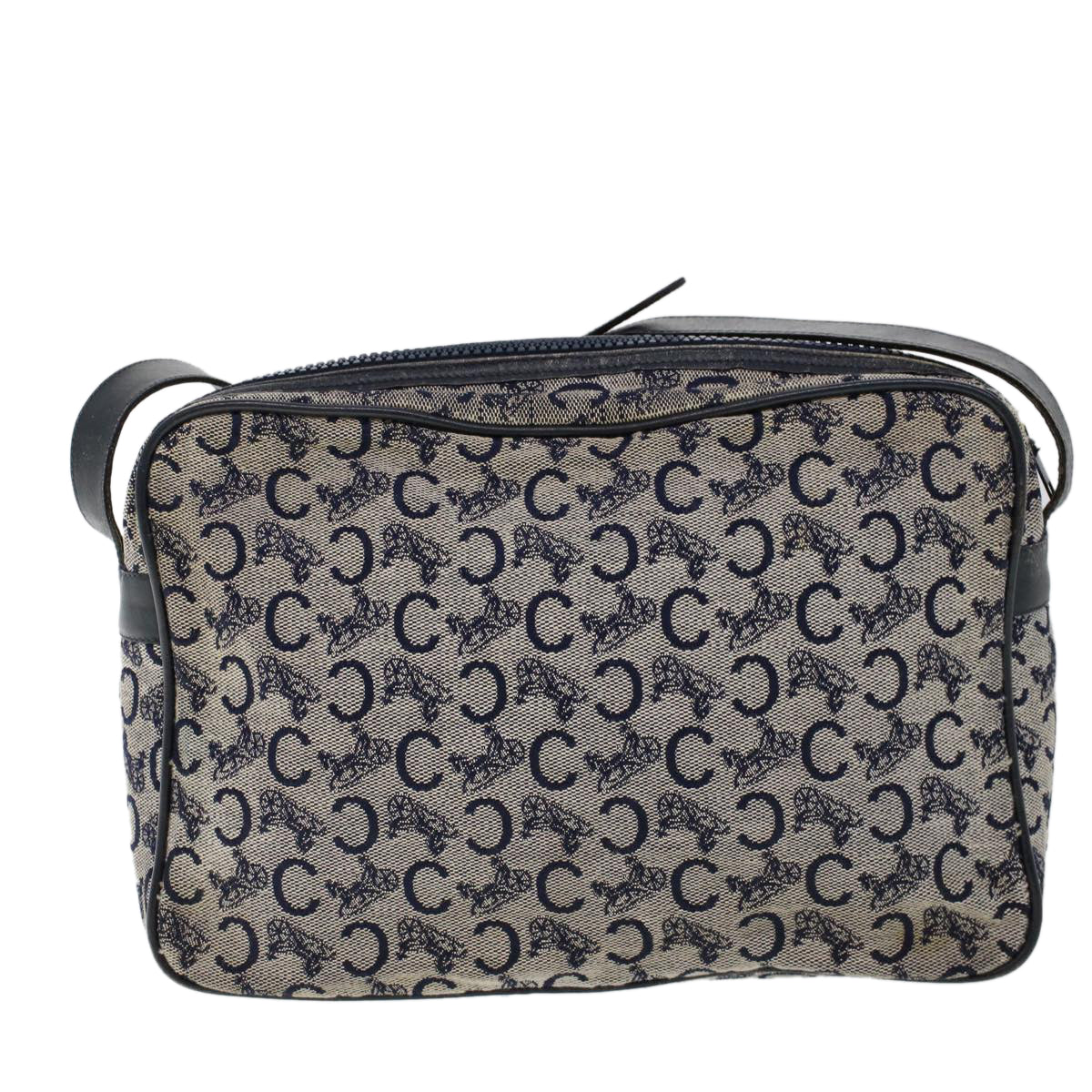 Luxury CELINE C Macadam Canvas Shoulder Bag Navy  53733