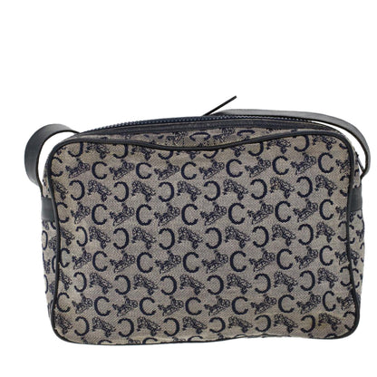 Luxury CELINE C Macadam Canvas Shoulder Bag Navy  53733