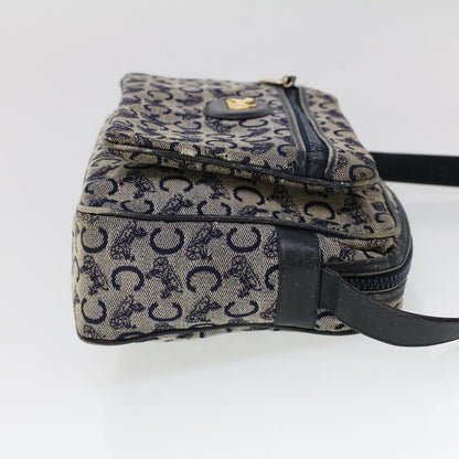 Luxury CELINE C Macadam Canvas Shoulder Bag Navy  53733