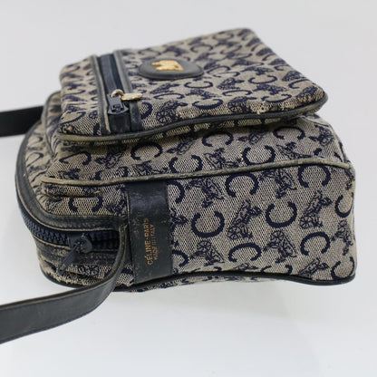 Luxury CELINE C Macadam Canvas Shoulder Bag Navy  53733